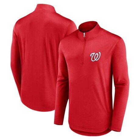 Washington Nationals Fashion7 Quarterback Quarter-Zip Top - Red - Front View