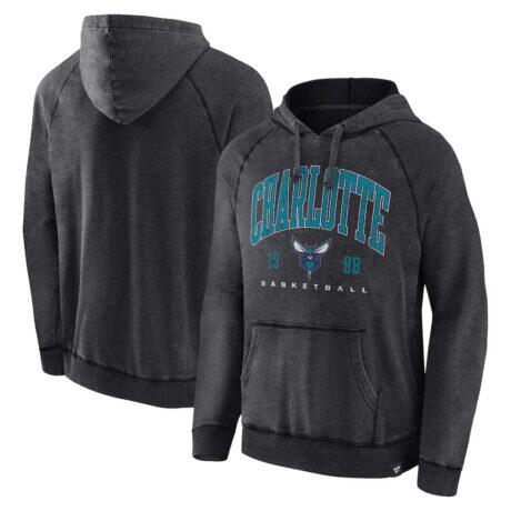 Charlotte Hornets Fashion7 Foul Trouble Snow Wash Raglan Pullover Hoodie - - Front View