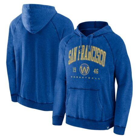 Golden State Warriors Fashion7 Foul Trouble Snow Wash Raglan Pullover Hoodie - - Front View