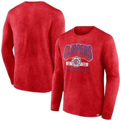 LA Clippers Fashion7 Front Court Press Snow Wash Long Sleeve T-Shirt - - Front View