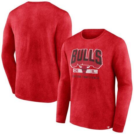 Chicago Bulls Fashion7 Front Court Press Snow Wash Long Sleeve T-Shirt - - Front View