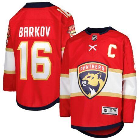 Aleksander Barkov Florida Panthers Youth Home Premier Player Jersey - Red - Front View