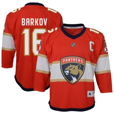 Aleksander Barkov Florida Panthers Youth Home Captain Replica Player Jersey - Red - Front View