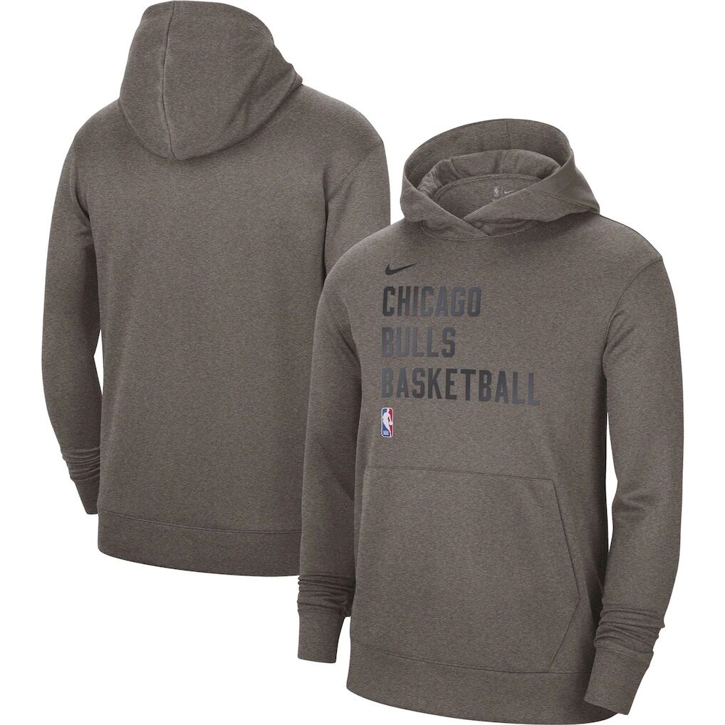 Chicago Bulls Nike Unisex 2023/24 Performance Spotlight On-Court Practice Pullover Hoodie – Olive