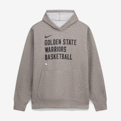 Golden State Warriors Nike Unisex 2023/24 Performance Spotlight On-Court Practice Pullover Hoodie - Heather Gray - Front View