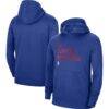 LA Clippers Nike Unisex 2023/24 Performance Spotlight On-Court Practice Pullover Hoodie - Blue - Front View