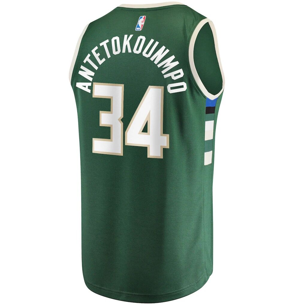Giannis Antetokounmpo Milwaukee Bucks Fashion7 Big & Tall Fast Break Player Jersey - Hunter Green - Icon Edition