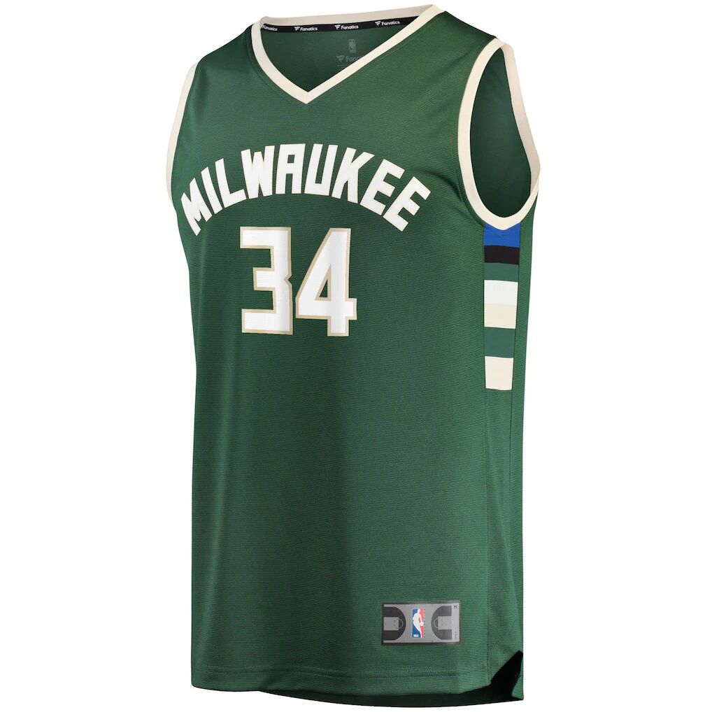 Giannis Antetokounmpo Milwaukee Bucks Fashion7 Big & Tall Fast Break Player Jersey - Hunter Green - Icon Edition
