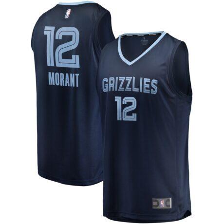 Ja Morant Memphis Grizzlies Fashion7 Big & Tall Fast Break Player Jersey - Navy - - Front View