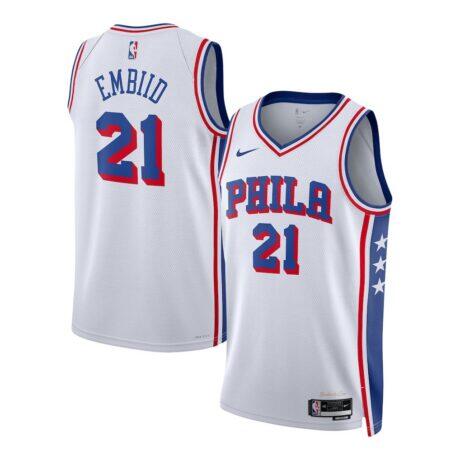 Joel Embiid Philadelphia 76ers Nike Unisex Swingman Jersey - White - Front View