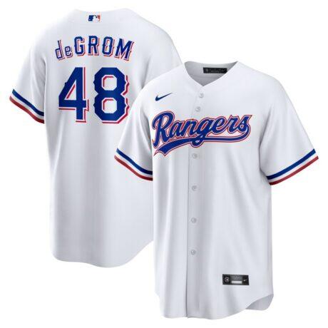 Jacob deGrom Texas Rangers Nike Home Replica Player Jersey - White - Front View