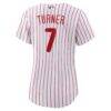 Trea Turner Philadelphia Phillies Nike Women's Home Replica Player Jersey - White - Detail View