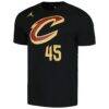 Donovan Mitchell Cleveland Cavaliers Jordan Brand 2022/23 Statement Edition Name & Number T-Shirt - Black - Back View