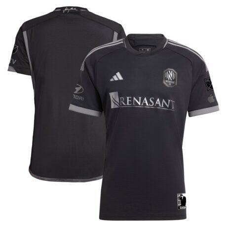 Nashville SC adidas 2023 Man In Black Kit Authentic Jersey - Black - Front View