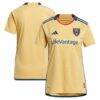 Real Salt Lake adidas Women's 2023 The Beehive State Kit Replica Jersey - Gold - Front View