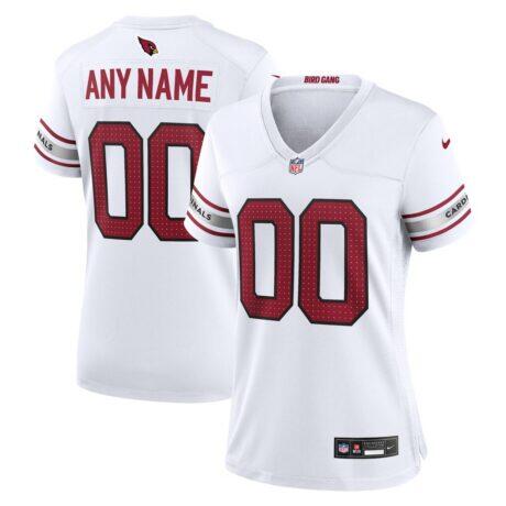Arizona Cardinals Nike Women's Custom Game Jersey - White - Front View
