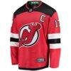 Nico Hischier New Jersey Devils Fashion7 Captain Patch Home Breakaway Jersey - Red - Side View