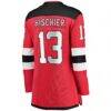 Nico Hischier New Jersey Devils Fashion7 Women's Captain Patch Home Breakaway Jersey - Red - Detail View