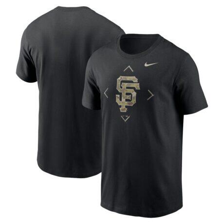 San Francisco Giants Nike Camo Logo T-Shirt - Black - Front View