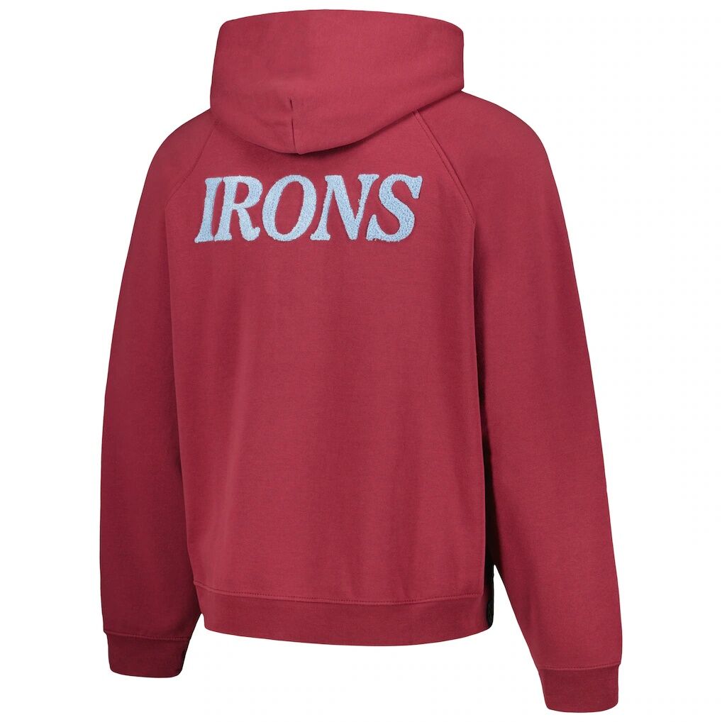 West Ham United Old English Oversized Raglan Pullover Hoodie - Burgundy