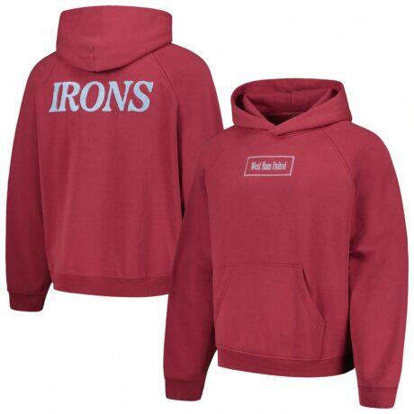 West Ham United Old English Oversized Raglan Pullover Hoodie - - Front View