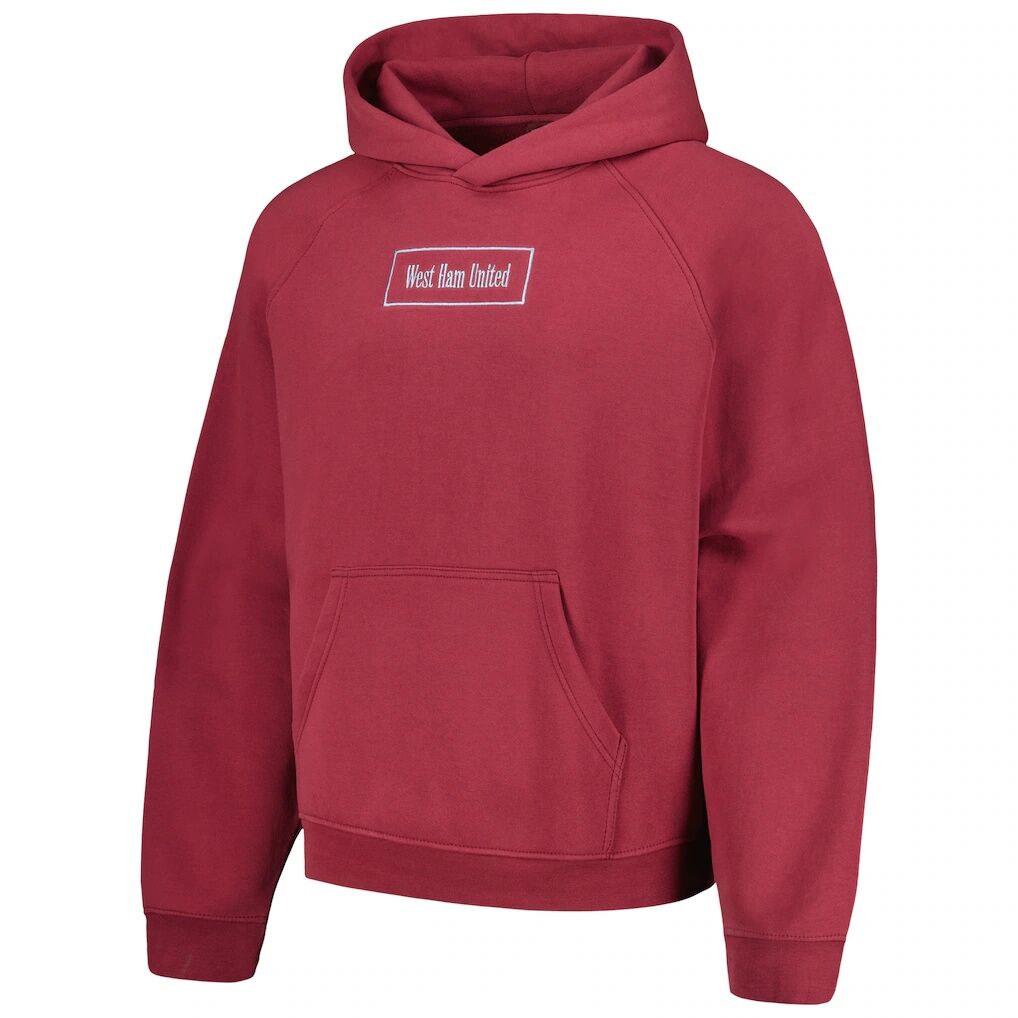 West Ham United Old English Oversized Raglan Pullover Hoodie - Burgundy