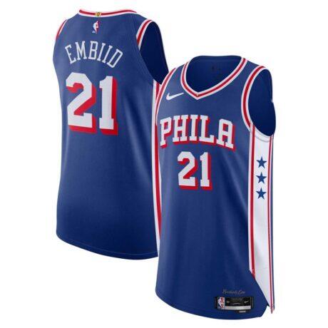 Joel Embiid Philadelphia 76ers Nike Authentic Jersey - Icon Edition - - Front View