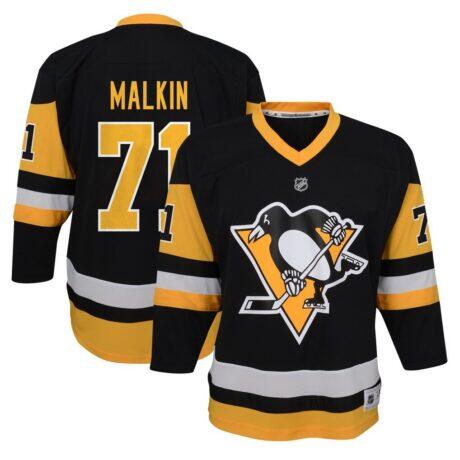 Evgeni Malkin Pittsburgh Penguins Youth Home Replica Player Jersey - Black - Front View