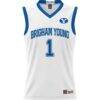#1 BYU Cougars GameDay Greats Lightweight Basketball Jersey - White - Side View