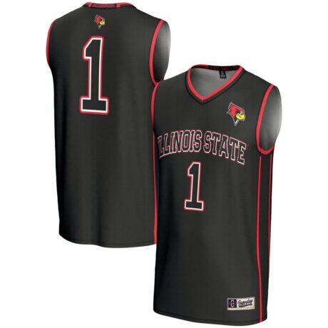 #1 Illinois State Redbirds GameDay Greats Youth Lightweight Basketball Jersey - Black - Front View