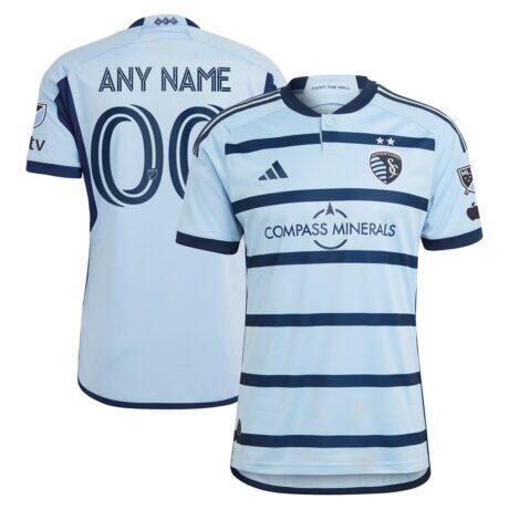 Sporting Kansas City adidas 2023 Hoops 4.0 Authentic Custom Jersey - - Front View