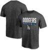 Los Angeles Dodgers Team Win Stripe T-Shirt - Charcoal - Front View