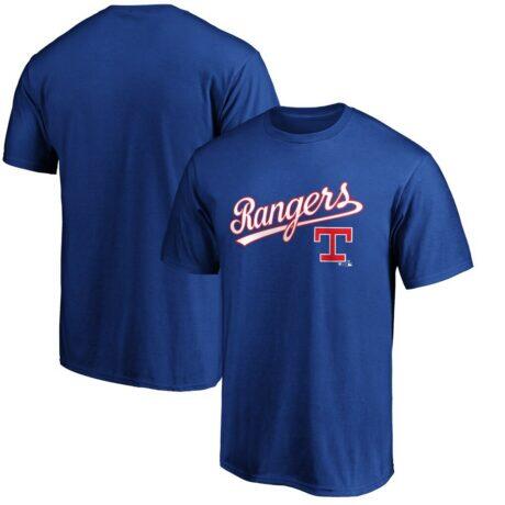 Texas Rangers Team Cooperstown Collection Wahconah T-Shirt - Royal - Front View