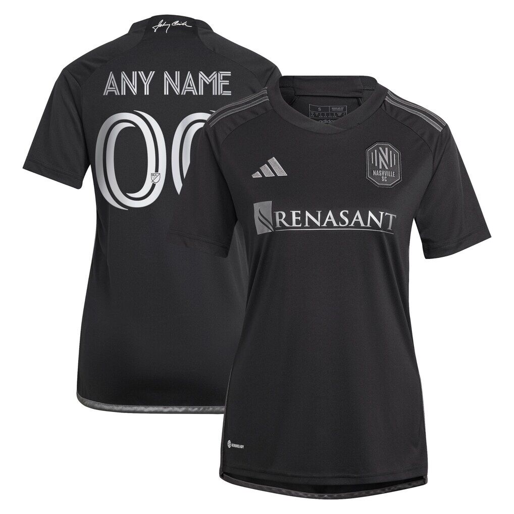 Nashville SC adidas Women's 2023 Man In Black Kit Replica Custom Jersey