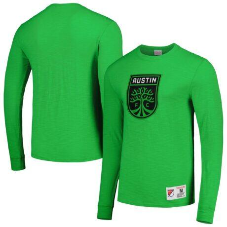 Austin FC Mitchell & Ness Legendary Long Sleeve T-Shirt - Green - Front View