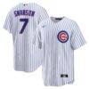 Dansby Swanson Chicago Cubs Nike Replica Player Jersey - White - Front View