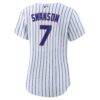 Dansby Swanson Chicago Cubs Nike Women's Home Replica Player Jersey - - Detail View