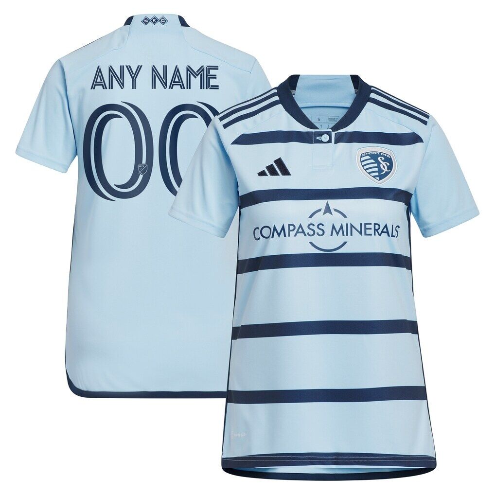 Sporting Kansas City adidas Women's 2023 Hoops 4.0 Replica Custom Jersey - Light Blue