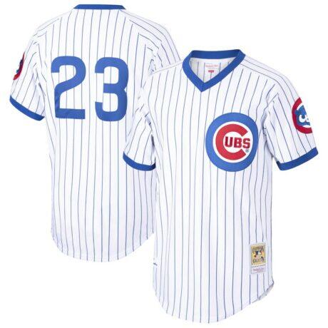 Ryne Sandberg Chicago Cubs Cooperstown Collection 1987 Authentic Player Jersey - White - Front View