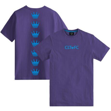 Charlotte FC 704 Shop Crown Back Print T-Shirt - Purple - Front View