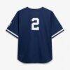 Derek Jeter New York Yankees Mitchell & Ness Cooperstown Collection Mesh Batting Practice Button-Up Jersey - Navy - Detail View