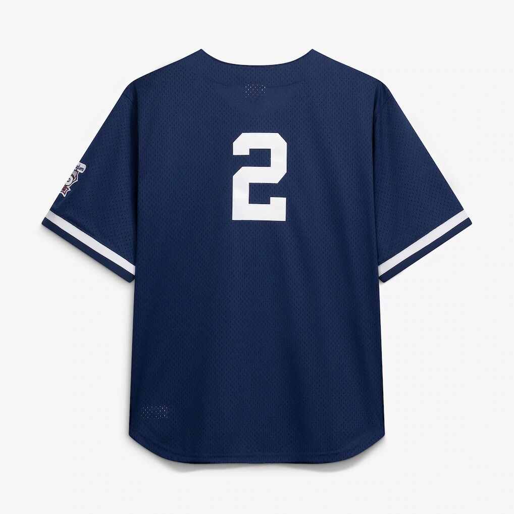 Derek Jeter New York Yankees Mitchell & Ness Cooperstown Collection Mesh Batting Practice Button-Up Jersey