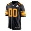 Pittsburgh Steelers Nike Alternate Custom Game Jersey - Black - Side View