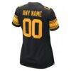 Pittsburgh Steelers Nike Women's Alternate Custom Game Jersey - Black - Detail View