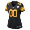 Pittsburgh Steelers Nike Women's Alternate Custom Game Jersey - Black - Side View