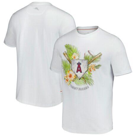 Los Angeles Angels Tommy Bahama Island League T-Shirt - White - Front View