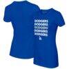 Los Angeles Dodgers Tiny Turnip Women's Stacked T-Shirt - - Front View