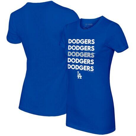 Los Angeles Dodgers Tiny Turnip Women's Stacked T-Shirt - - Front View