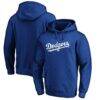 Los Angeles Dodgers Official Wordmark Fitted Pullover Hoodie - - Front View