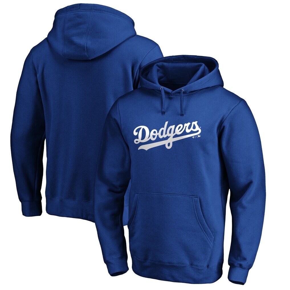 Los Angeles Dodgers Official Wordmark Fitted Pullover Hoodie – Royal